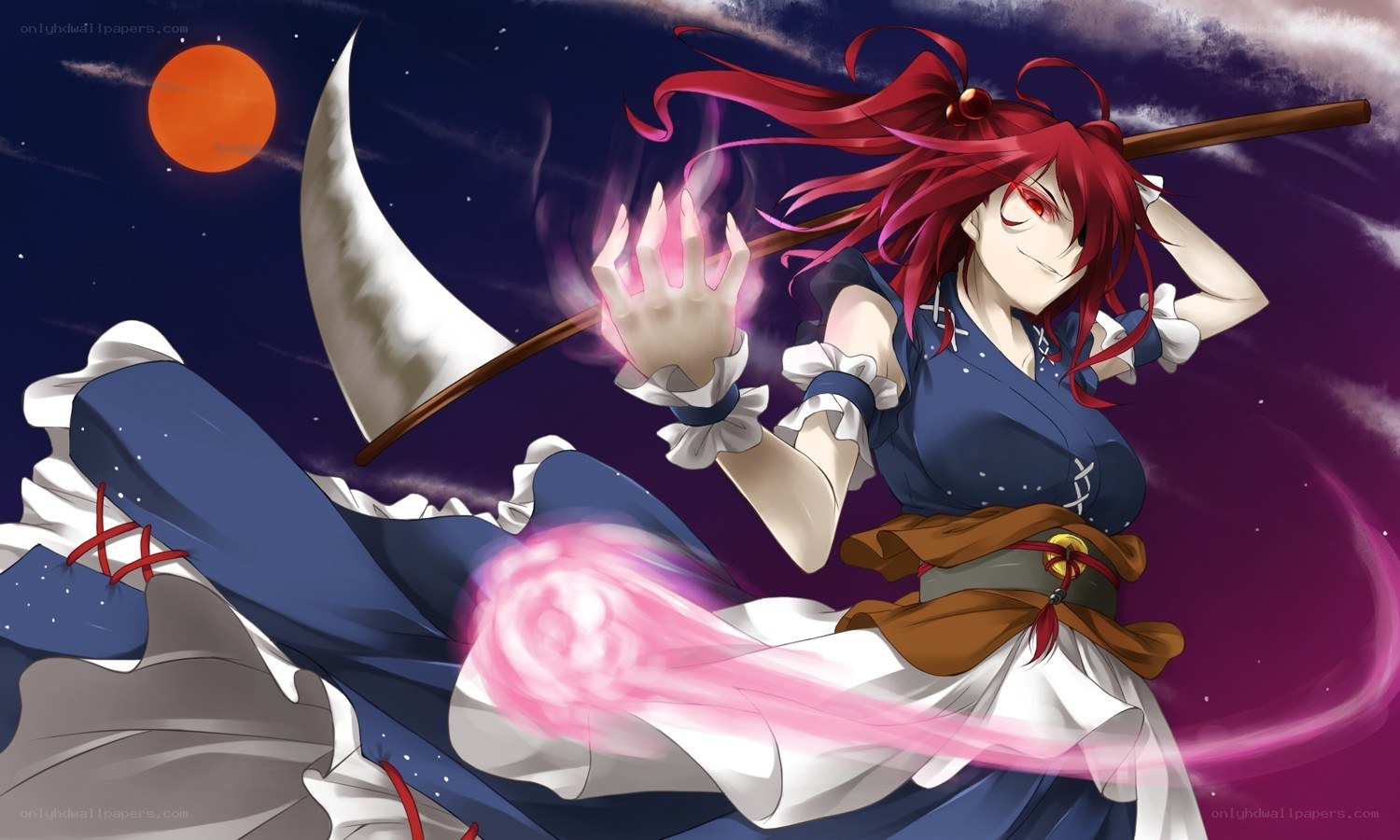 Red-haired warrior with scythe