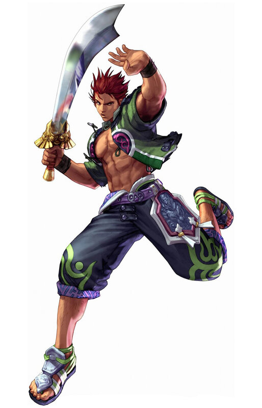 Red-haired warrior with scythe