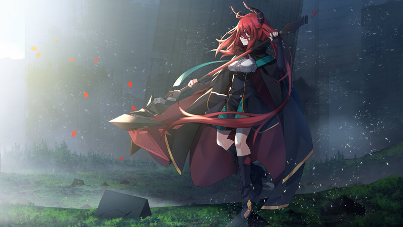 Red-haired Warrior with Spear — Red