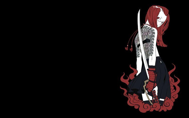 red-haired warrior with sword