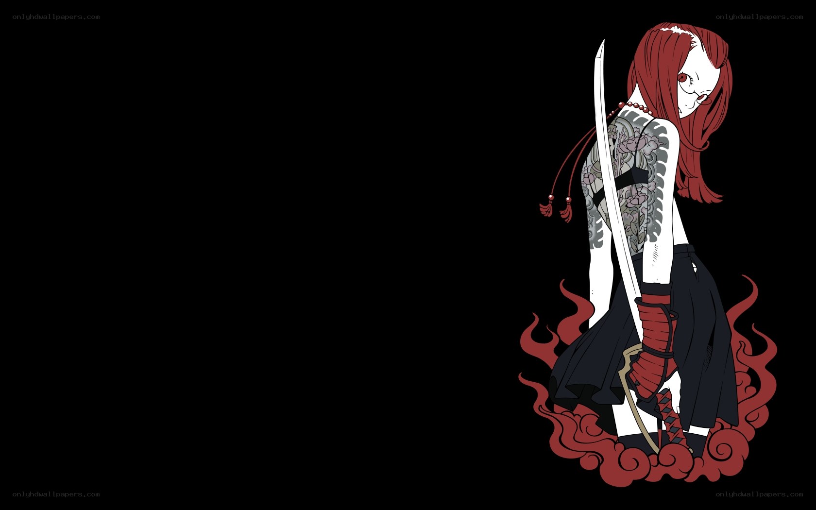 red-haired warrior with sword