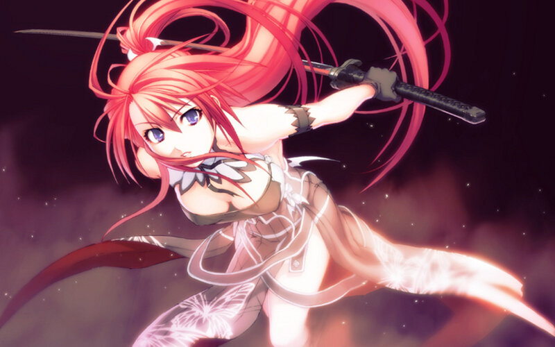 Red-haired warrior with sword