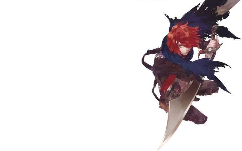 red-haired warrior with sword