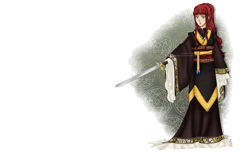 red-haired warrior with sword