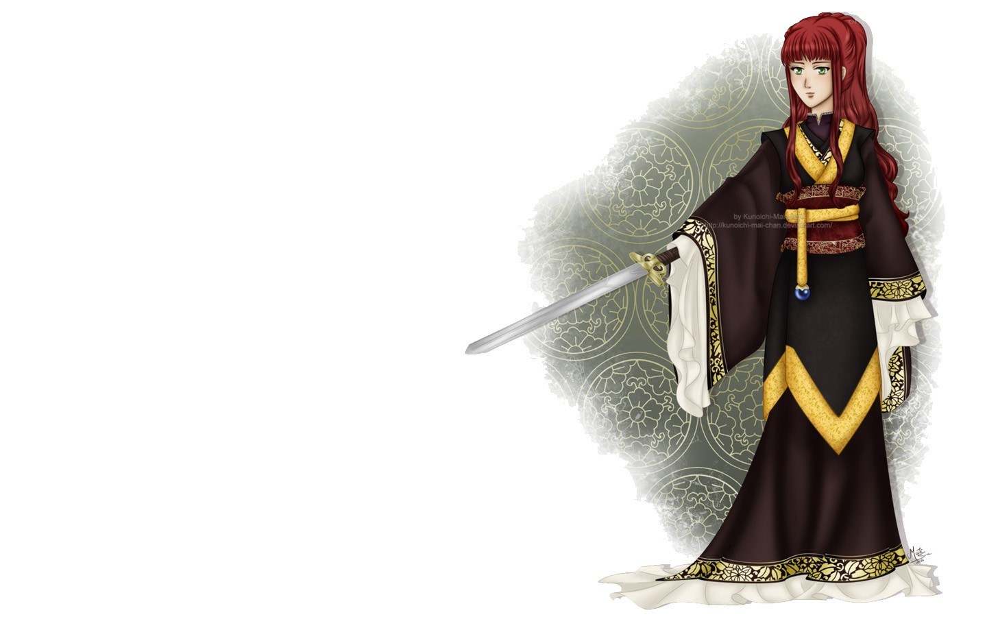 red-haired warrior with sword