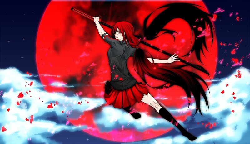 Red-haired warrior with sword