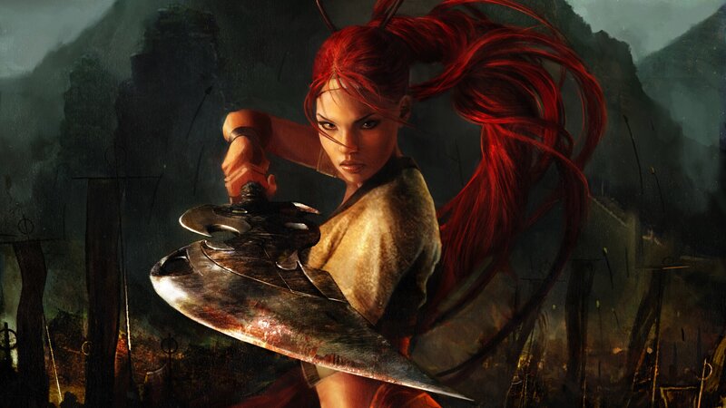 Red-haired warrior with sword