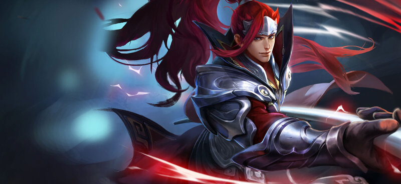 Red-haired Warrior with Sword — Red, Dramatic, Digital Art, Armor, Long Hair