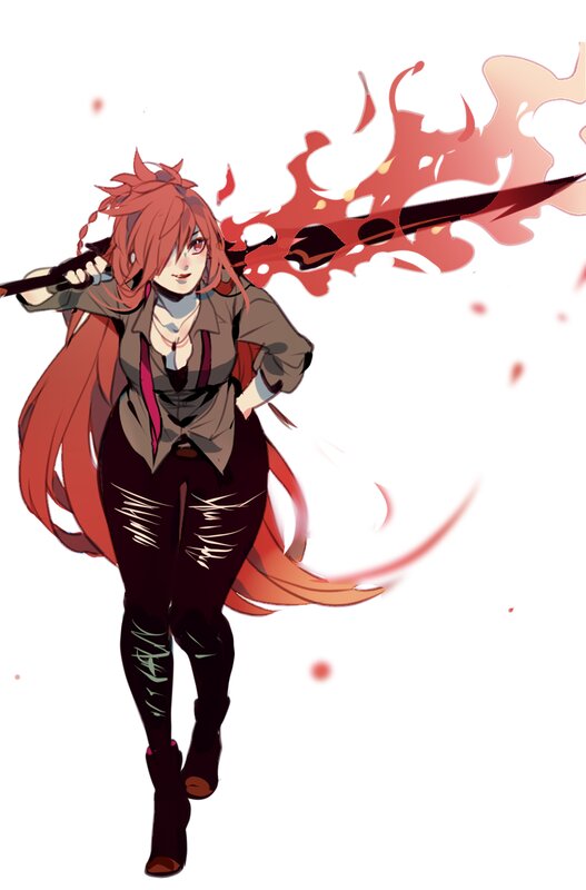 Red-haired Warrior with Sword — Red, Dynamic