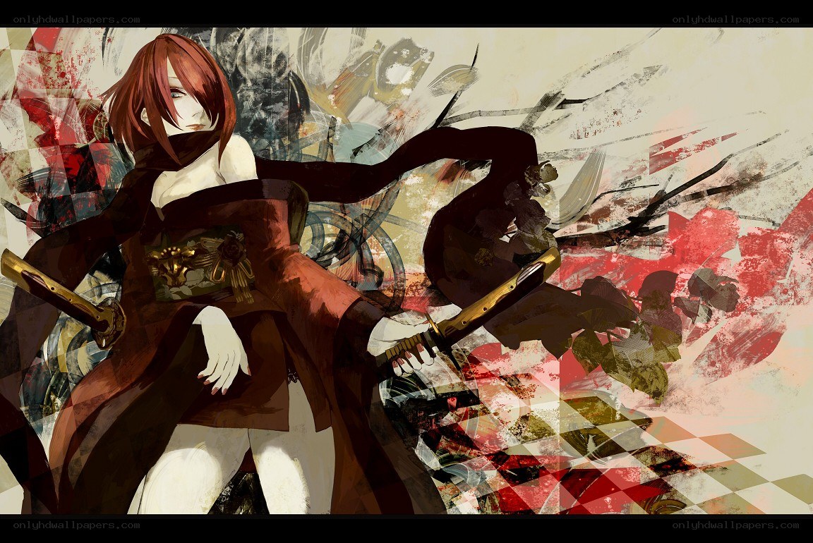 Red-haired warrior with swords