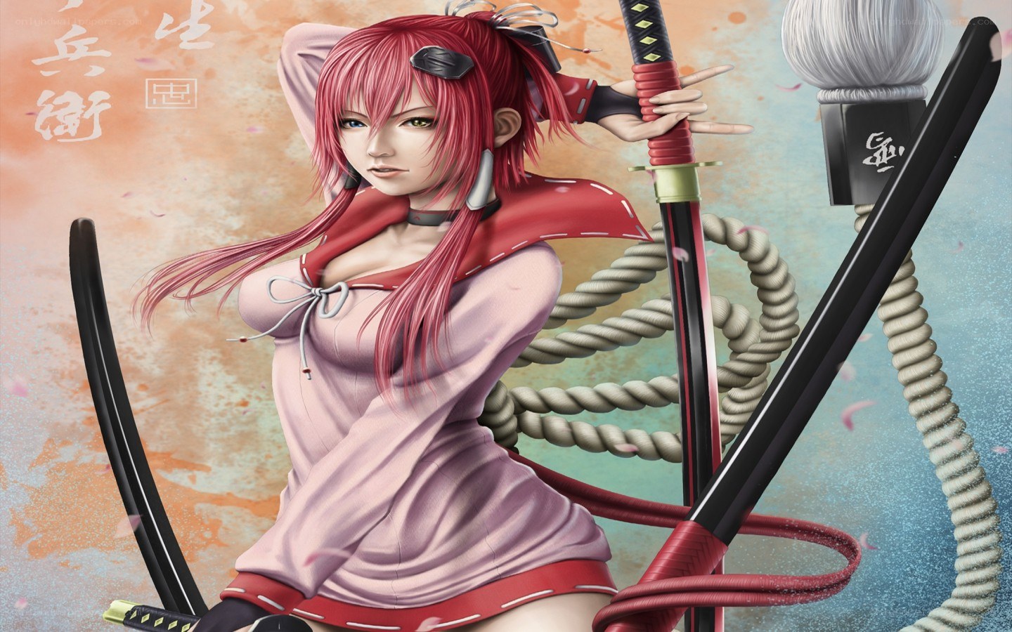 Red-haired warrior with swords
