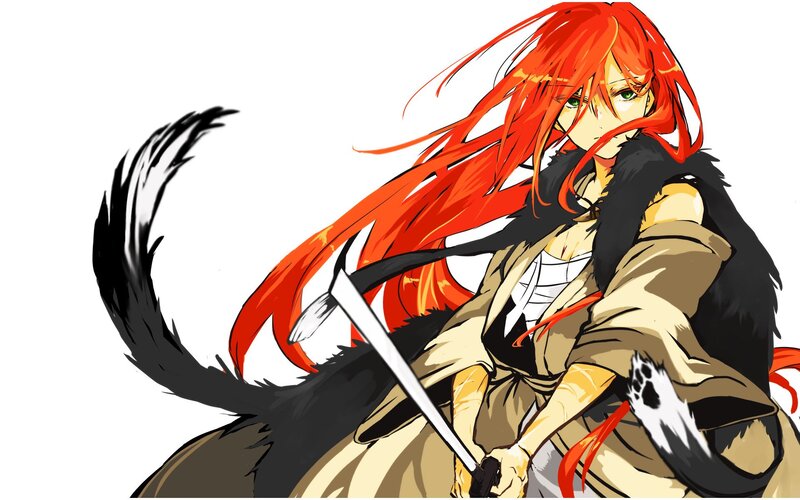 Red-haired Warrior with Tail