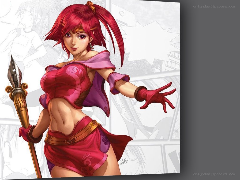 Red-haired warrior woman