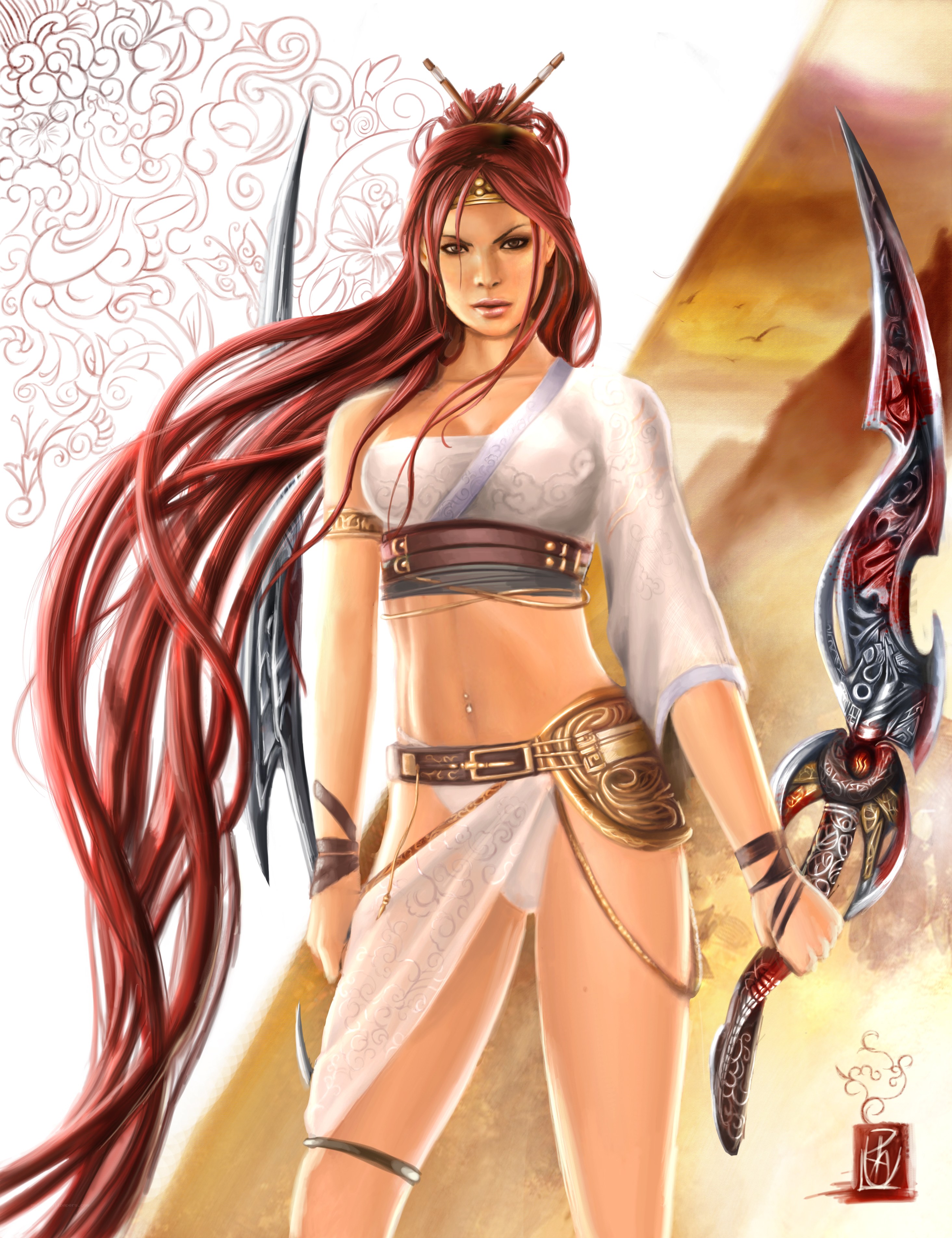 red-haired warrior woman