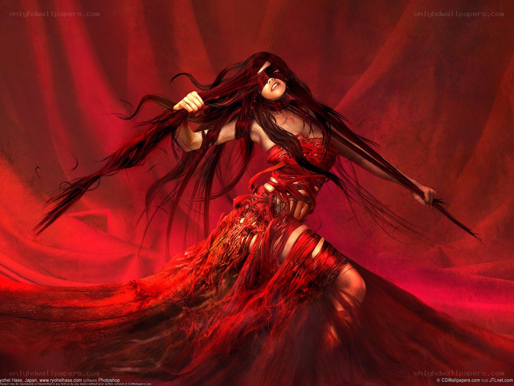 Red-haired warrior woman