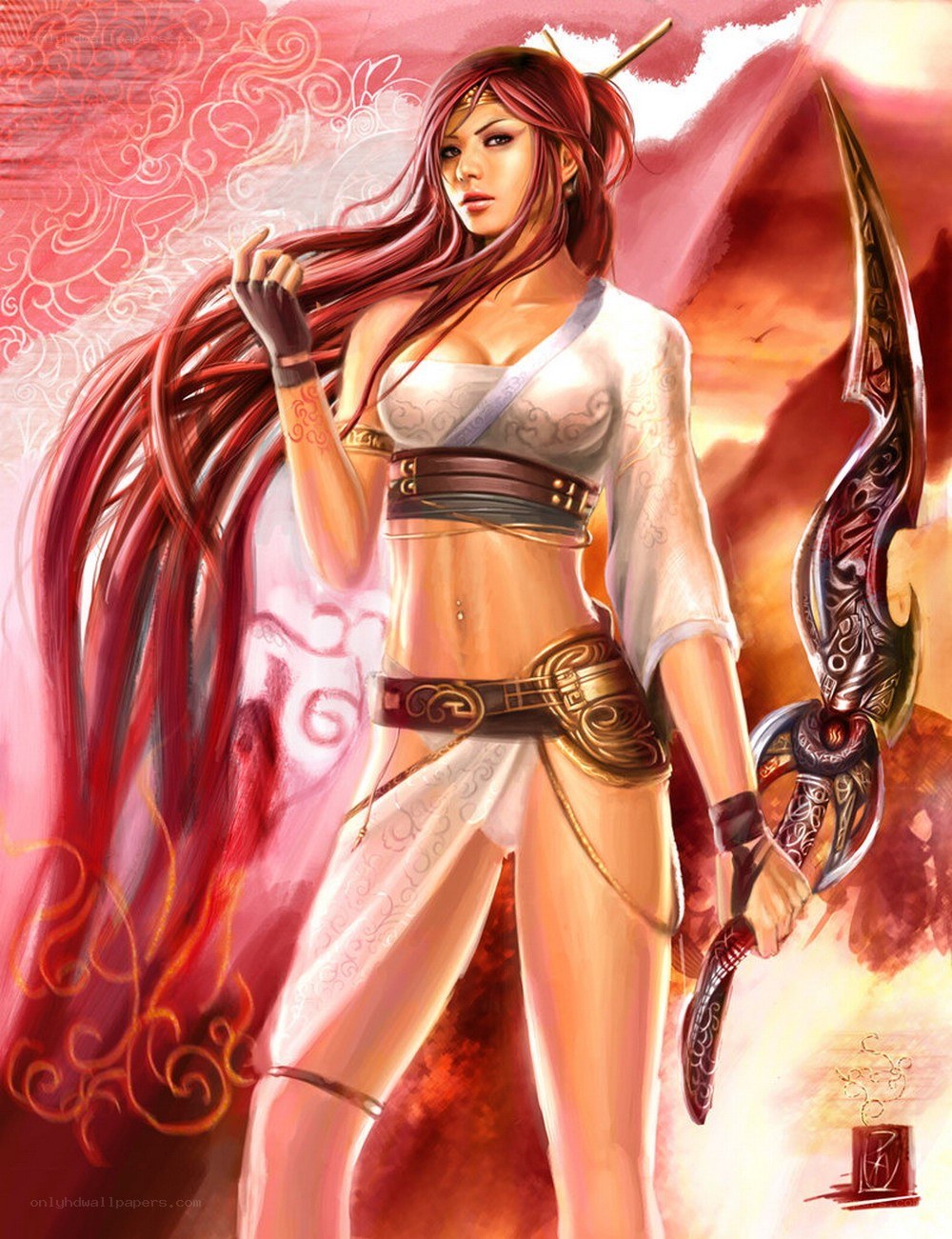Red-haired warrior woman