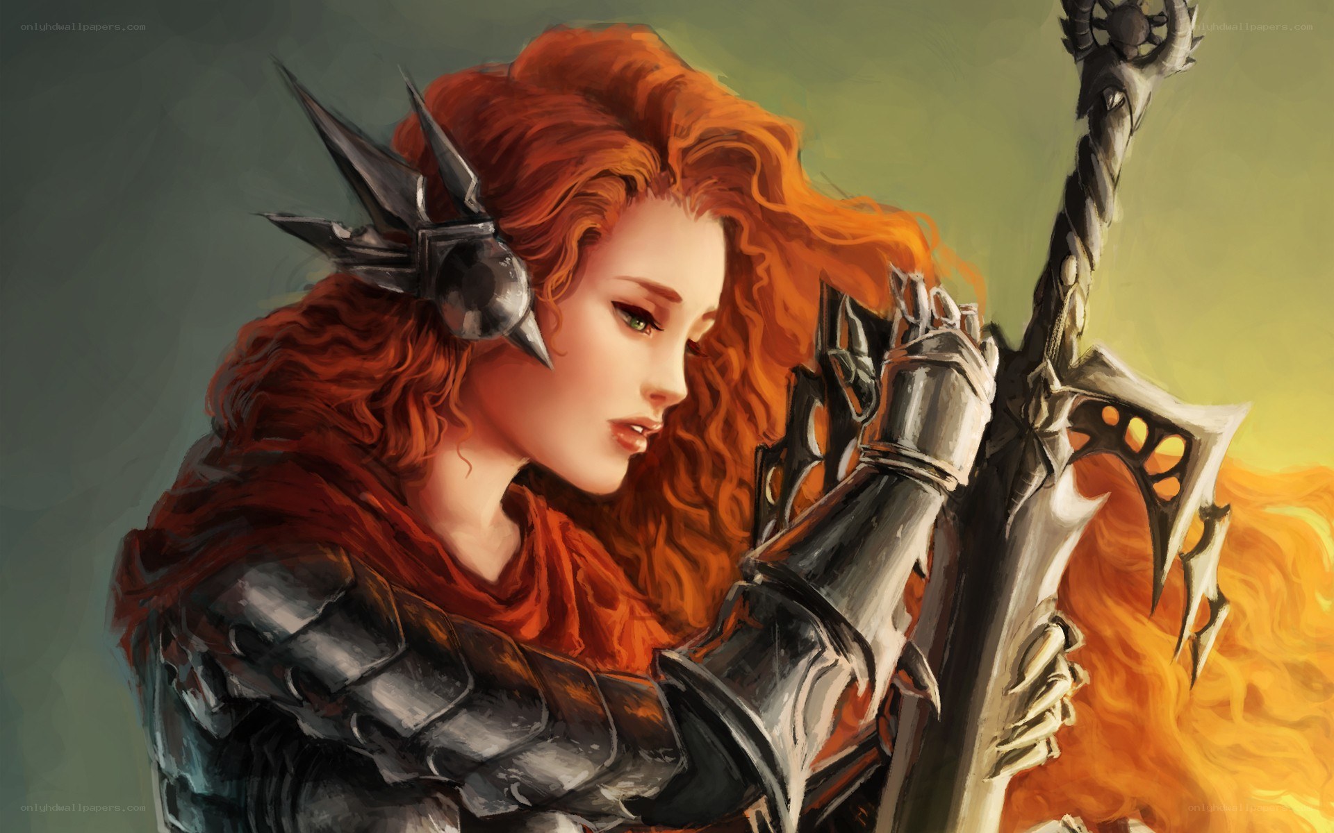 red-haired warrior woman