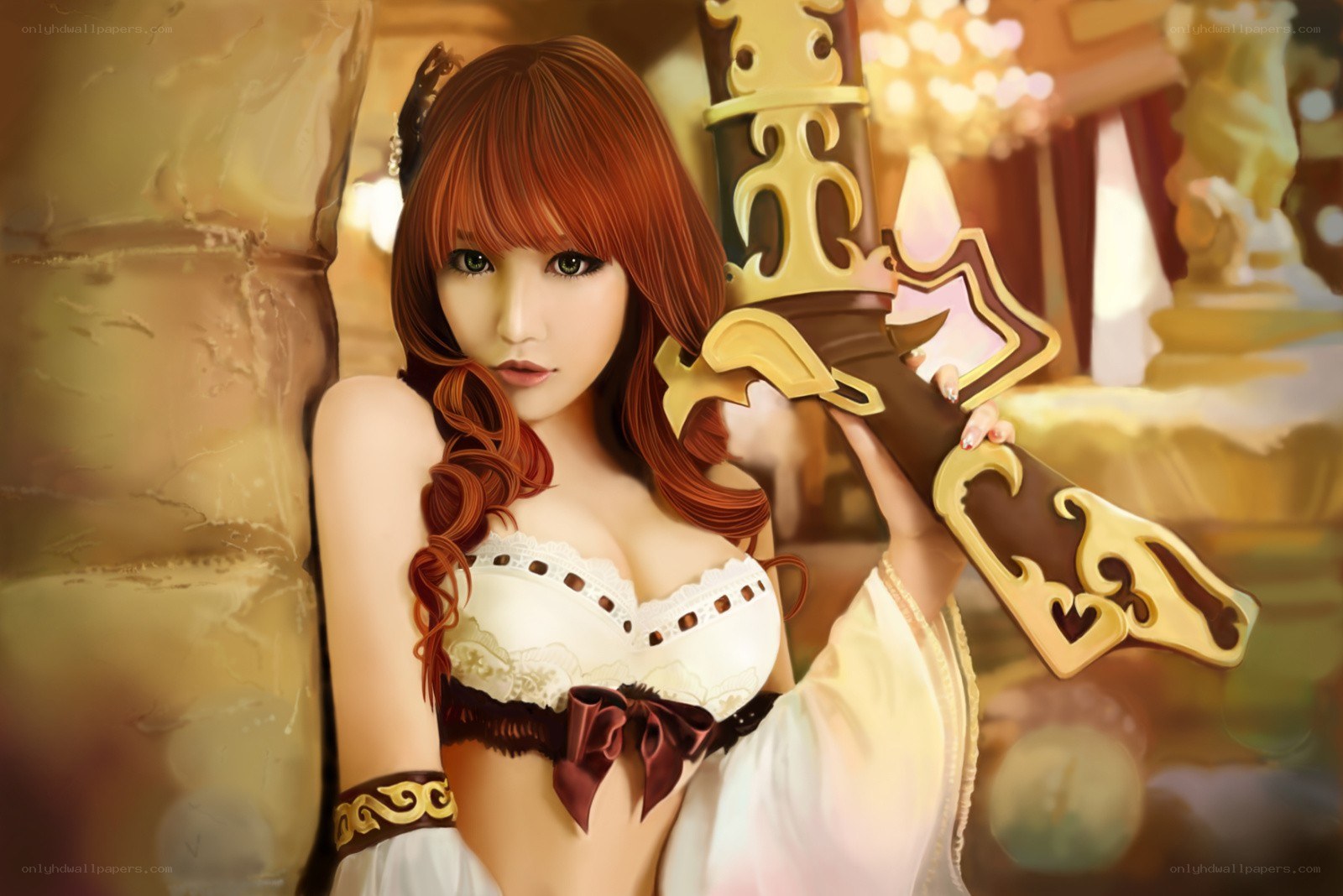 Red-haired warrior woman