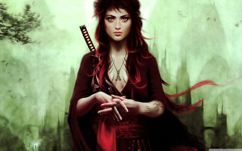 red-haired warrior woman