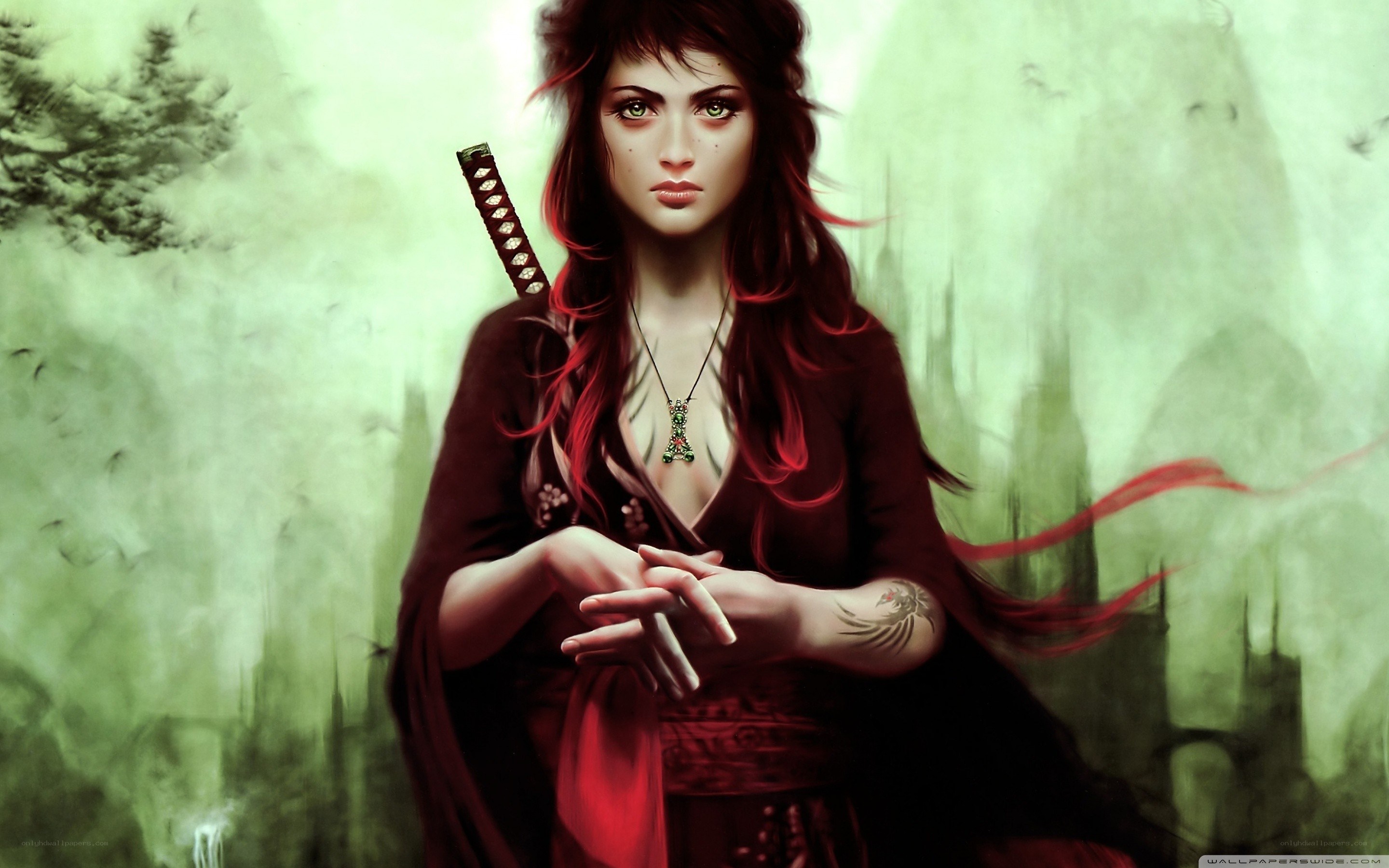 red-haired warrior woman