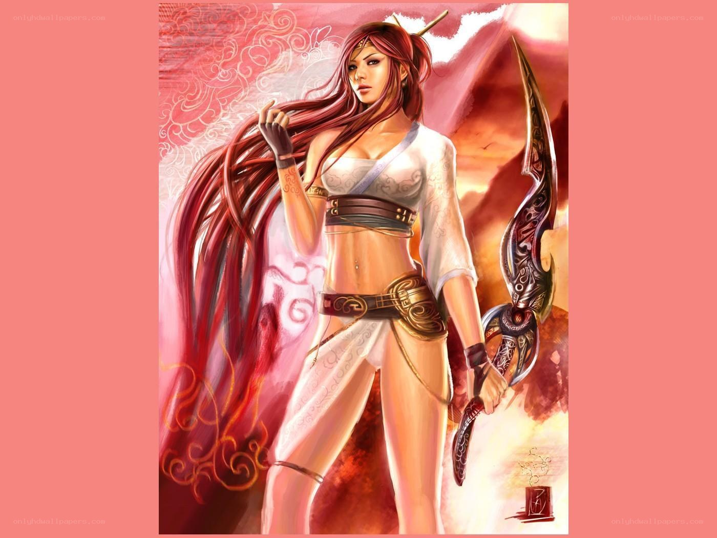 Red-haired warrior woman