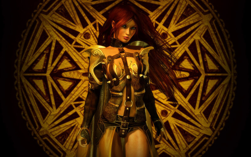 red-haired warrior woman