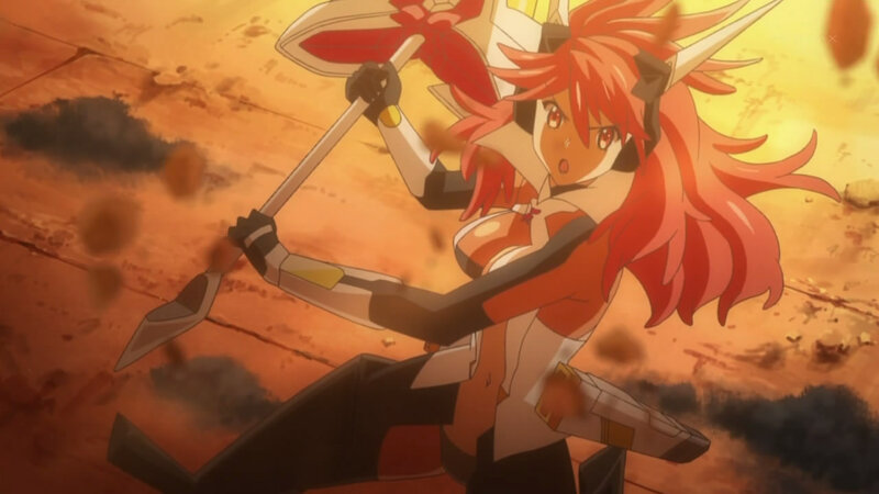 Red-haired Warrior Woman — Orange, Dramatic, Sunset