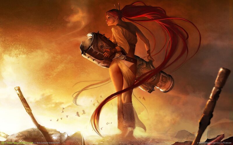 Red-haired Warrior Woman — Orange, Dramatic