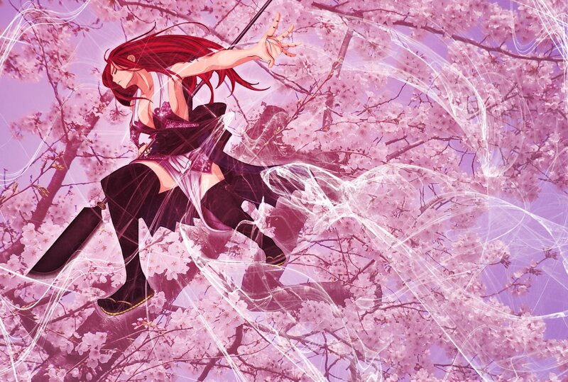Red-haired Warrior Woman — Pink