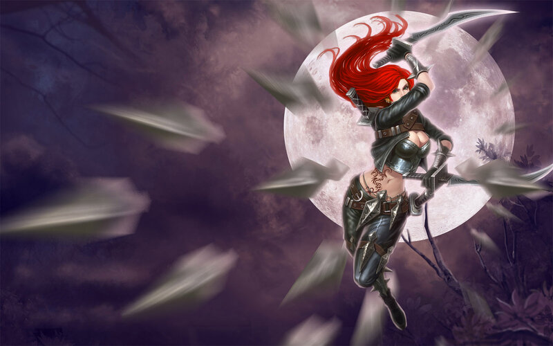Red-haired Warrior Woman — Purple, Dramatic, Night, Digital Art, Moon
