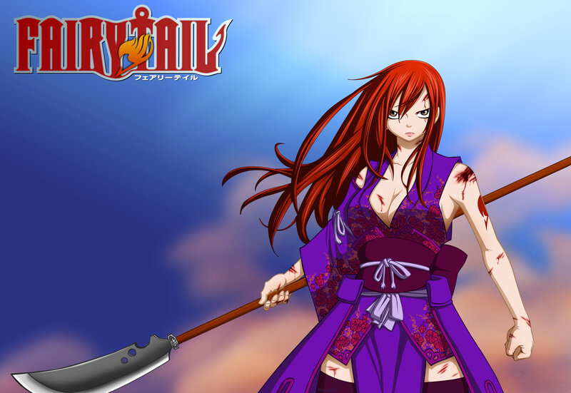 Red-haired Warrior Woman — Purple, Dramatic, Sunset