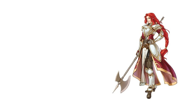 Red-haired Warrior Woman — Red, Confident, Anime