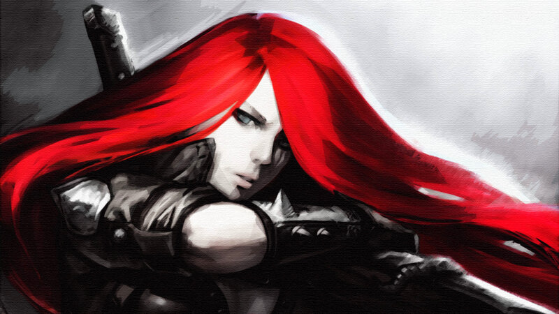 Red-haired Warrior Woman — Red, Dramatic, Digital Art, Sword, Armor, Cape