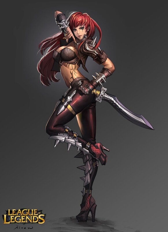 Red-haired Warrior Woman — Red, Dramatic, Digital Art, Sword, Armor, Tattoo
