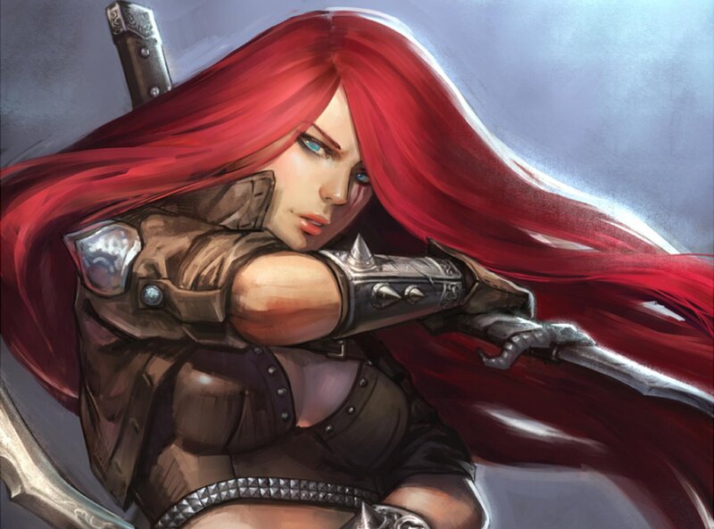 Red-haired Warrior Woman — Red, Dramatic, Digital Art, Sword, Armor