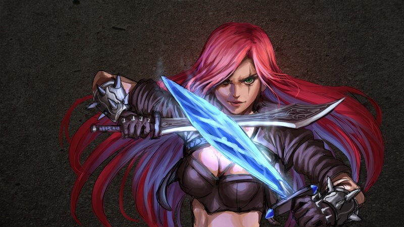 Red-haired Warrior Woman — Red, Dramatic, Digital Art, Sword, Gloves