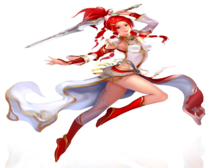 Red-haired Warrior Woman — Red, Dynamic