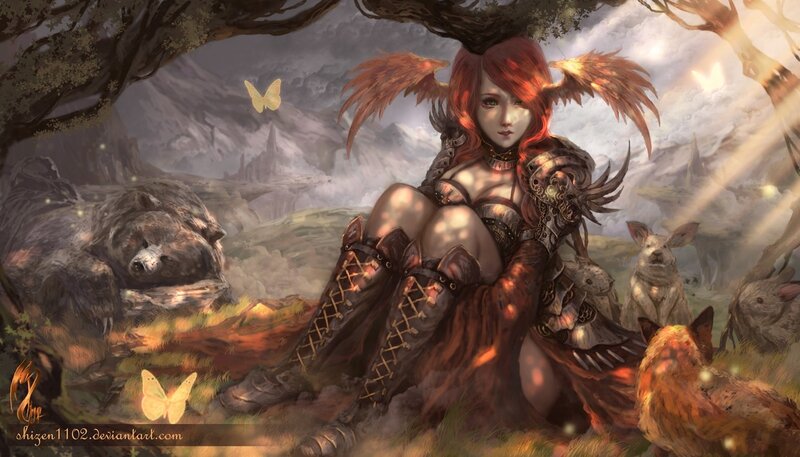 Red-haired Warrior Woman — Red, Serene