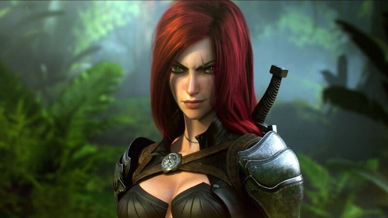 Red-haired Warrior Woman — Red, Serious, 3d Render, Sword, Forest