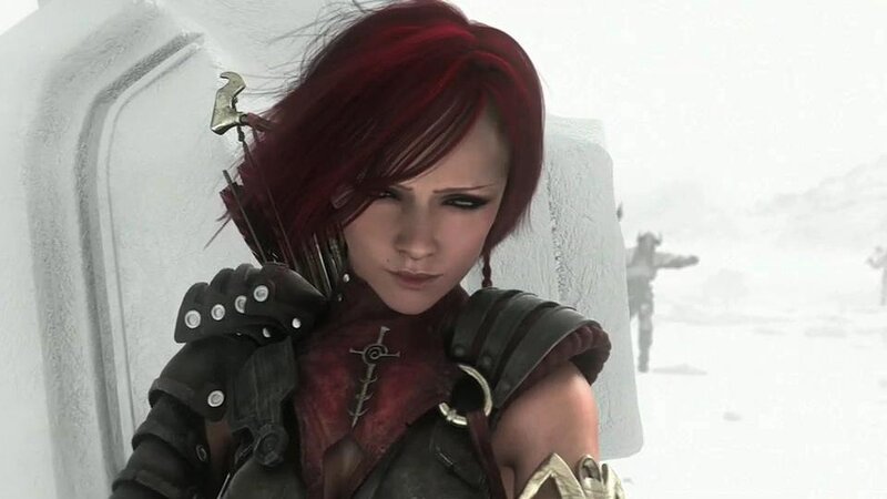 Red-haired Warrior Woman — Red, Serious