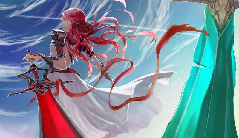 Red-haired Warrior Woman — White