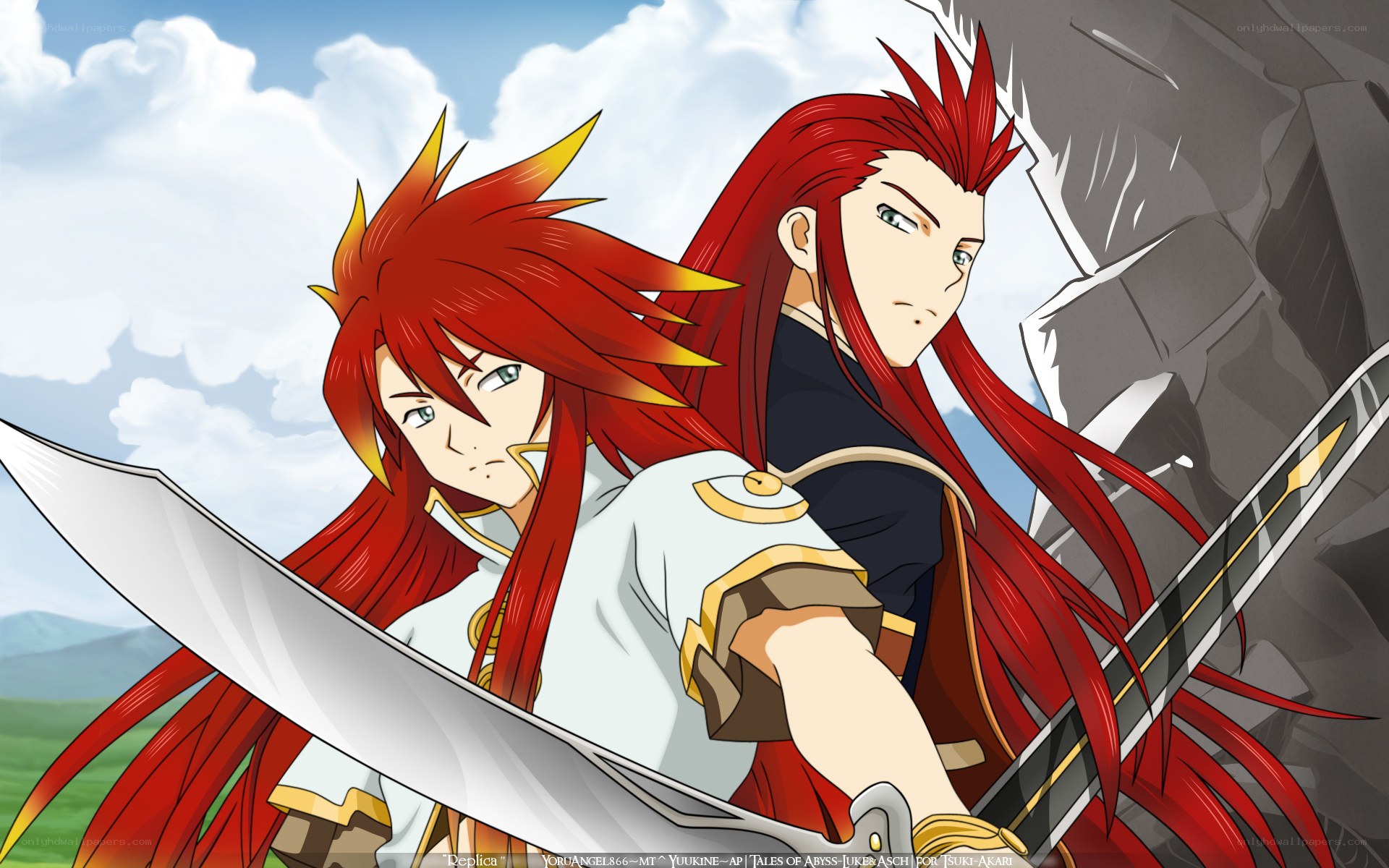 Red-haired warriors with swords