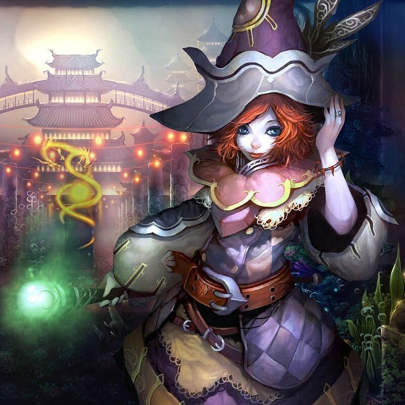 Red-haired Witch Character — Purple