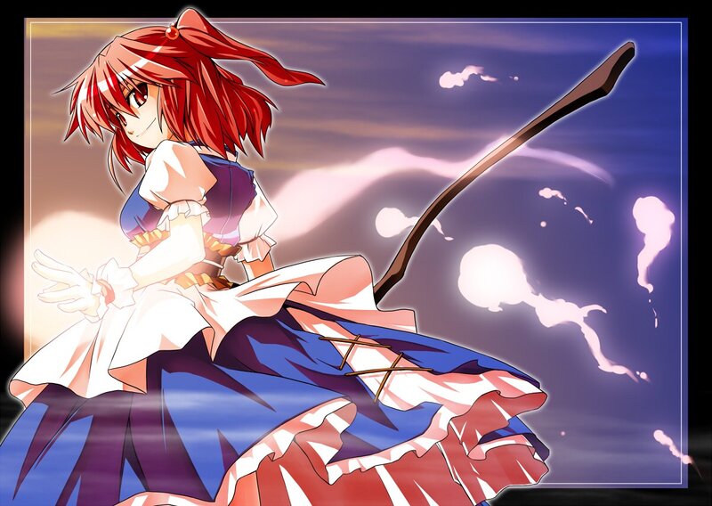 Red-haired witch in a blue dress