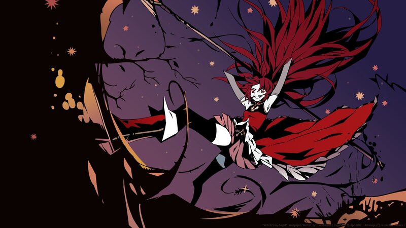 Red-haired witch in battle