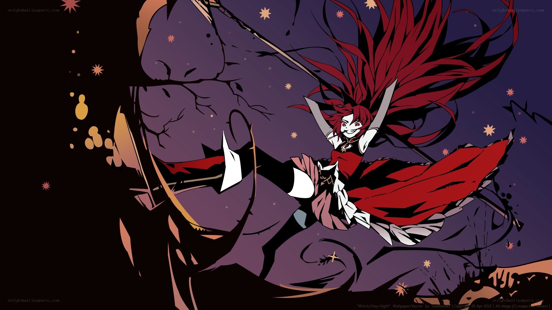 Red-haired witch in battle