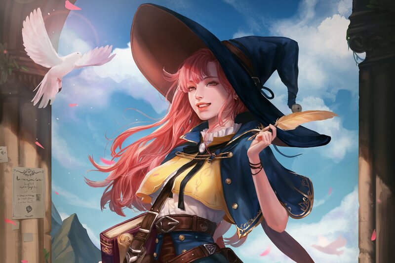 Red-haired Witch with Book