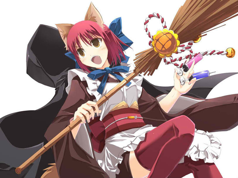 Red-haired Witch with Broom