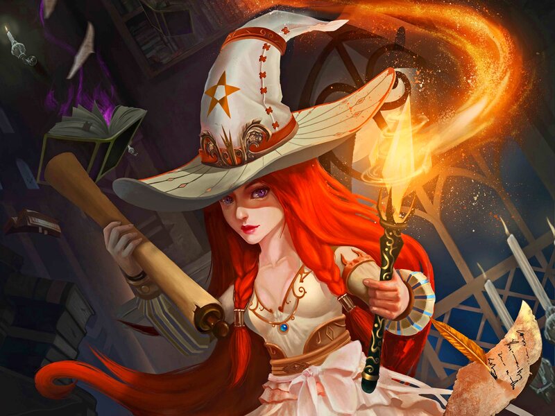 Red-haired Witch with Staff