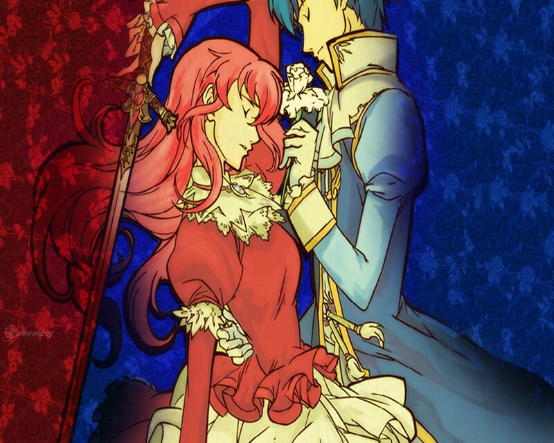 Red-haired Woman and Blue-haired Man — Red